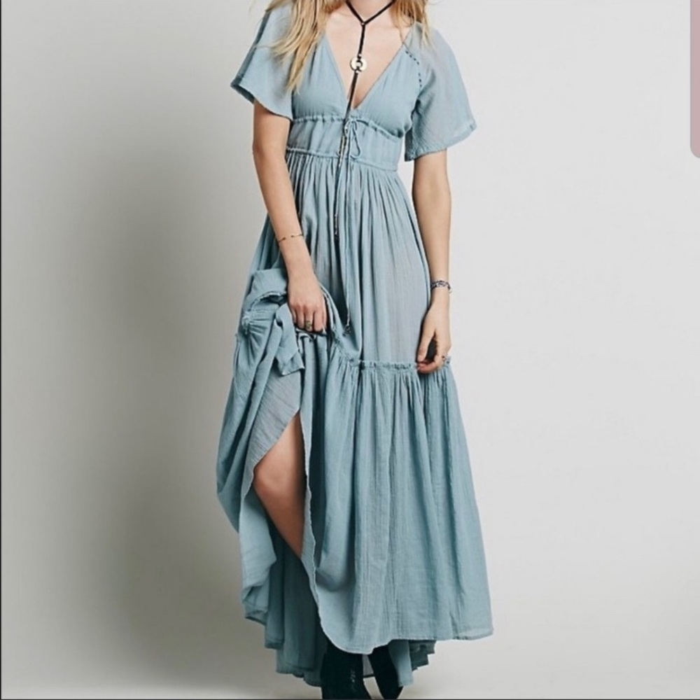 RARE Endless Summer Dusty Blue Maxi Dress